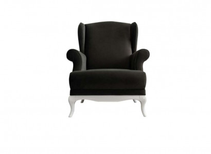 Sessel Einsitzer Stoff Wohnzimmer Klassische Schwarz Polster Sitzer